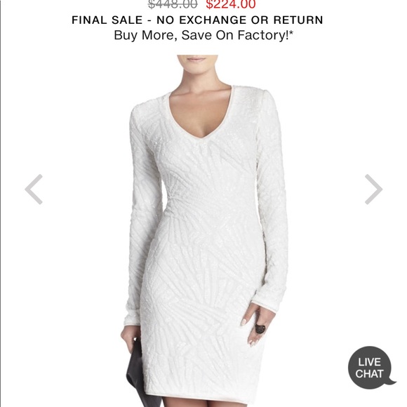 bcbg white sequin dress